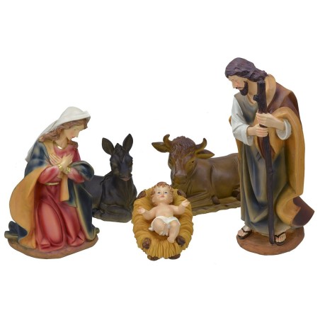 Natividad 5 figuras en resina serie 40 cm Mundo Belenes