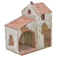Casa stuccata con bottega cm 24,5x16x30 h Mondo Presepi 2
