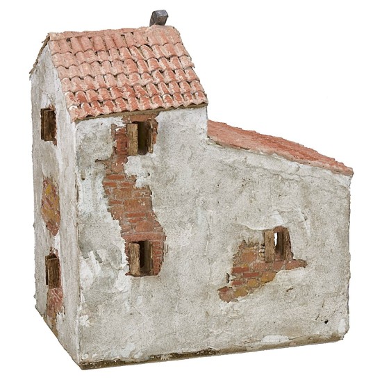Casa stuccata con bottega cm 24,5x16x30 h Mondo Presepi