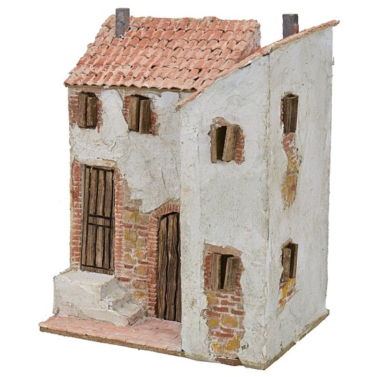 Casa enlucida en esquina cm 22x16x29 h Mondo Presepi