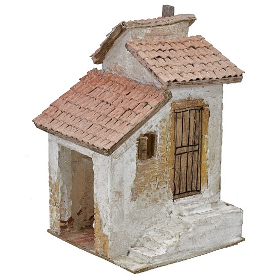 Stuccoed house with staircase and closet 16.5x17.5x27.5 h cm