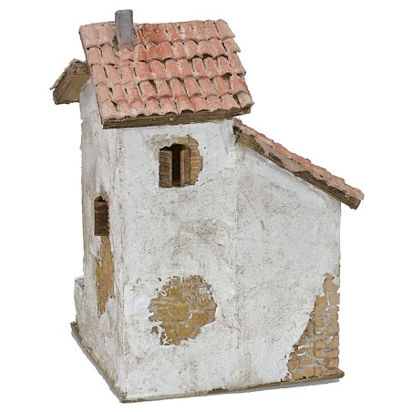 Casa stuccata con scala e ripostiglio cm 16,5x17,5x27,5 h