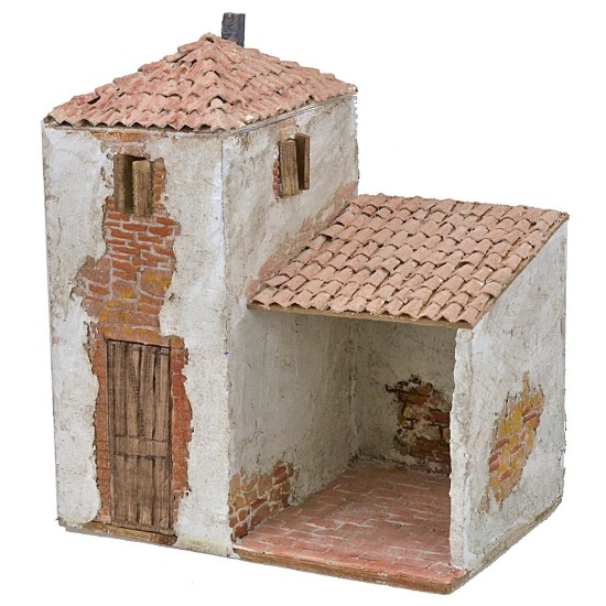 Casa stuccata con porticato cm 24x16x29,5 h