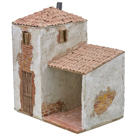 Casa stuccata con porticato cm 24x16x29,5 h