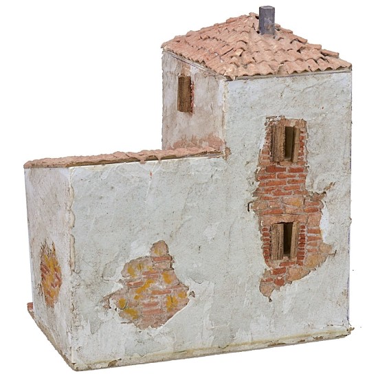 Casa estucada con pórtico de 24x16x29,5 cm de altura Mundo Pesebres.