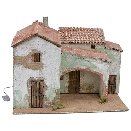 Illuminated stucco village cm 40x30x31 h