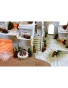 Arab nativity scene with lights, double-tap fountain, and fire