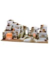 Arab nativity scene with lights, double tap fountain and