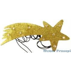 10 led wooden gold comet star - Art. SCL9