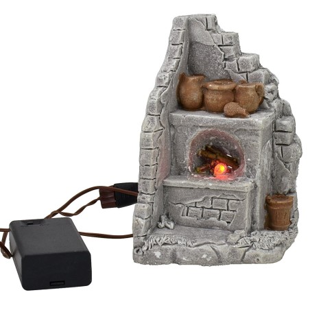 Corner oven with battery-operated fire cm 7,1x6,5x12,3 h