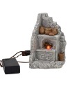 Corner oven with battery-operated fire cm