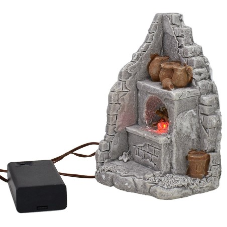 Forno ad angolo con fuoco funzionante a batterie cm