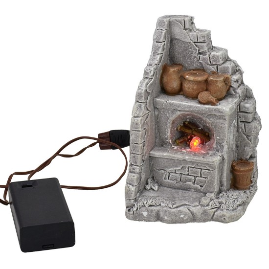 Corner oven with battery-operated fire cm 7,1x6,5x12,3 h