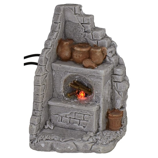 Corner oven with electricity-operated fire 7.1x6.5x12.3 cm h