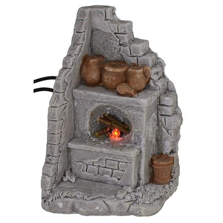 Corner oven with electricity-operated fire 7.1x6.5x12.3 cm h