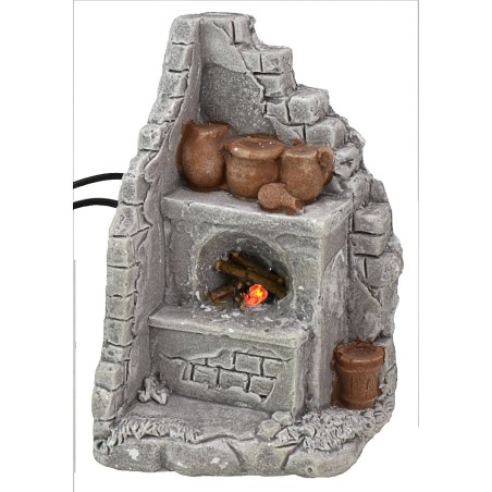 Corner oven with electricity-operated fire 7.1x6.5x12.3 cm h