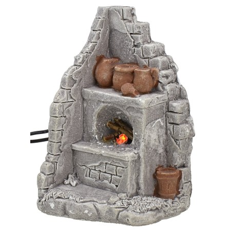 Corner oven with current-operated fire cm