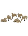 Set 6 pecore presepe in pvc per statuine cm 8