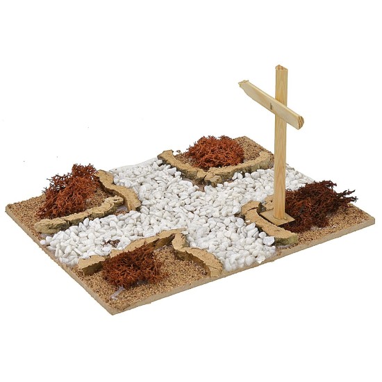 Incrocio di strade sterrate cm 19x15x1 h Mondo Presepi