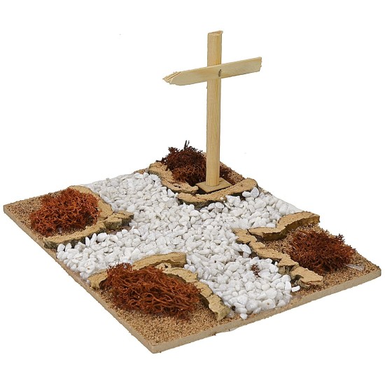 Cruce de caminos de tierra cm 19x15x1 h Mundo Pesebre