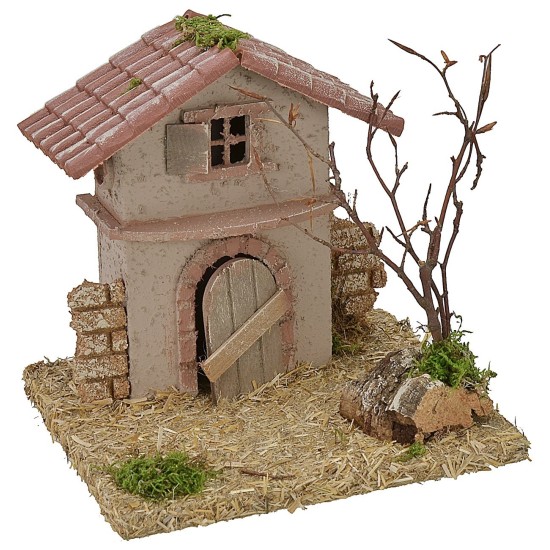 Casita rústica de campo cm 15x13x15 h Mundo Pesebres