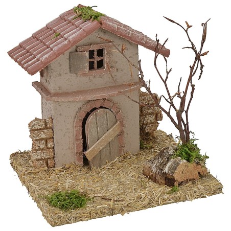 Casita rústica de campo cm 15x13x15 h Mundo Pesebres