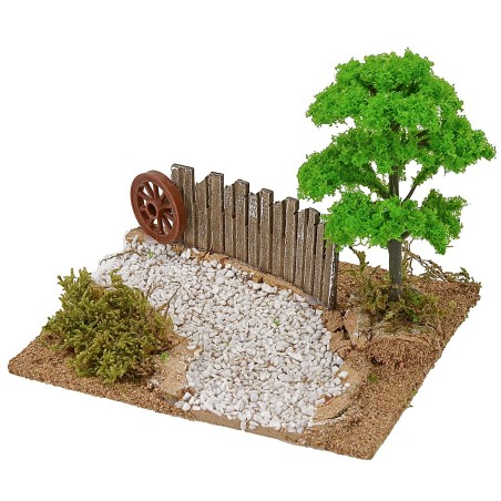 Curva strada sterrata con parapetto cm 16x13,5x13,5 h Mondo