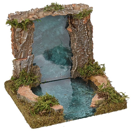 Cascada y lago efecto profundidad cm 13,5x13,5x12,5 h Mundo