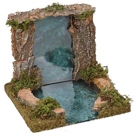 Cascada y lago efecto profundidad cm 13,5x13,5x12,5 h Mundo