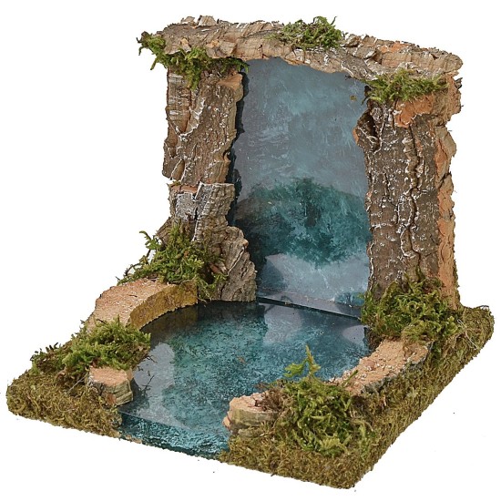 Cascada y lago efecto profundidad cm 13,5x13,5x12,5 h Mundo