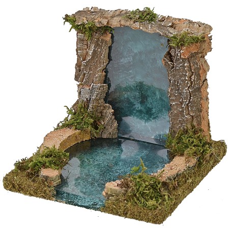 Cascada y lago efecto profundidad cm 13,5x13,5x12,5 h Mundo