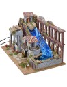 Nativity scene with functioning aqueduct, waterfall and fire