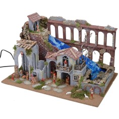 Hamlet with working aqueduct, waterfall and fire complete with 2