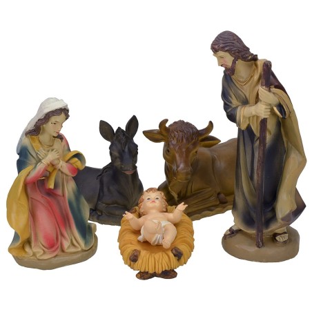 Natività 5 soggetti per presepe in resina serie 40 cm