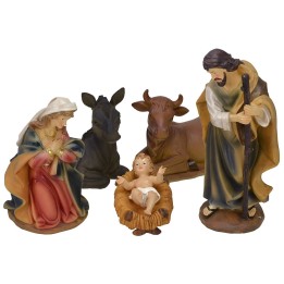 Natividad 5 sujetos en resina serie 25 cm