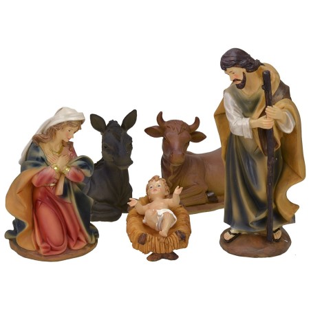 Nacimiento 5 figuras en resina serie 25 cm Mundo Pesebres