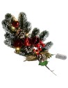 Illuminated pvc branch with bells, berries and pine cones cm 40