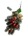 Ramo illuminato in pvc con campane bacche e pigne cm 40