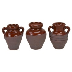 Set 3 anfore invecchiate cm 4 h Mondo Presepi