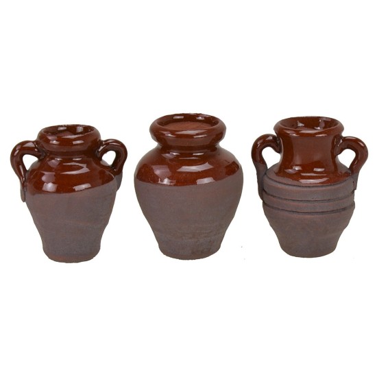 Conjunto de 3 ánforas envejecidas de 4 cm de altura