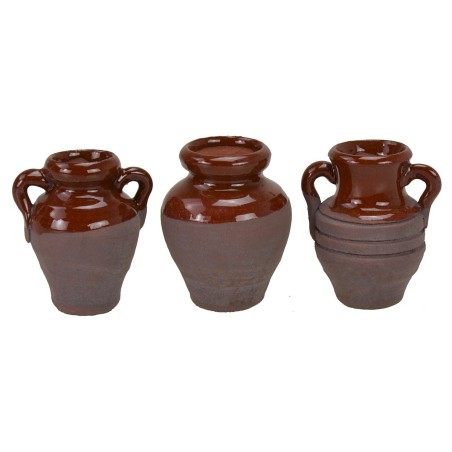 Set 3 anfore invecchiate cm 4 h Mondo Presepi