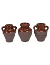 Set of 3 aged amphorae 4 cm h
