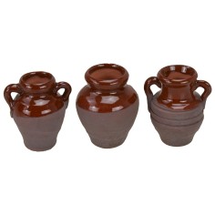 Conjunto de 3 ánforas envejecidas de 4 cm de altura Mundo Belenes 2