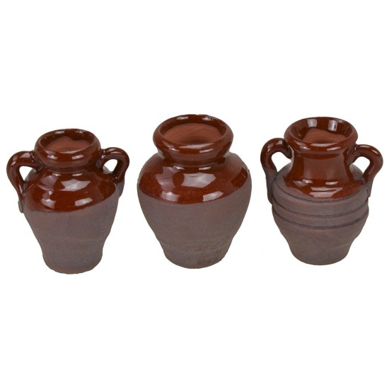 Conjunto de 3 ánforas envejecidas de 4 cm de altura