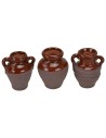 Set of 3 aged amphorae 4 cm h