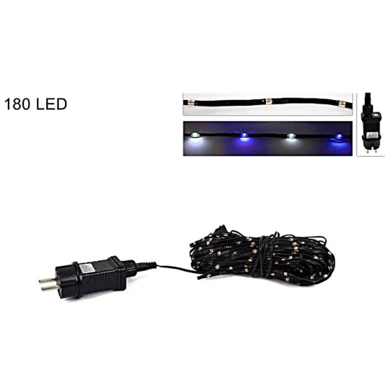 Cadena de micro led con cable plano de 180 leds blanco