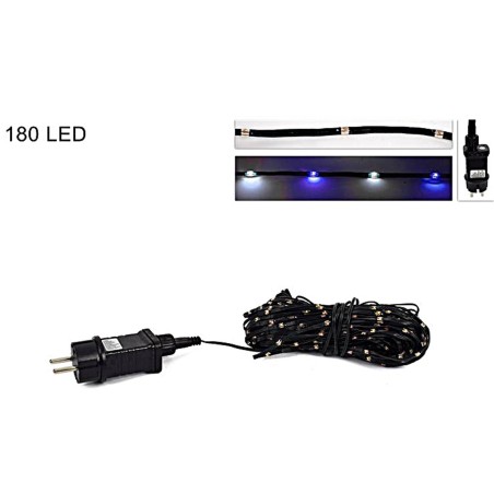 Cadena de micro led con cable plano de 180 leds blanco