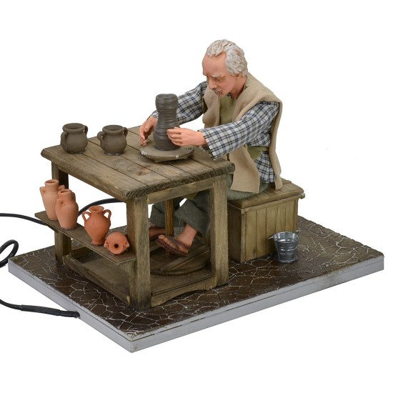 Alfarero sentado doble movimiento serie 30 cm Mundo Pesebres