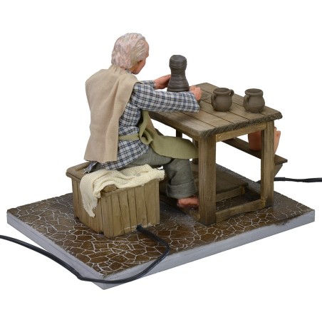 Alfarero sentado doble movimiento serie 30 cm Mundo Pesebres