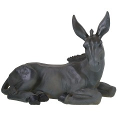 Asno sentado en resina para estatuas de 50-60 cm de altura Mondo Presepi.